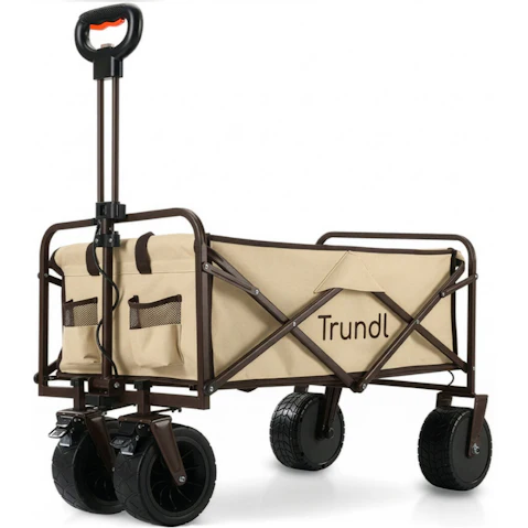 Trundl 106Litre Electric Folding Pull Cart - Cream