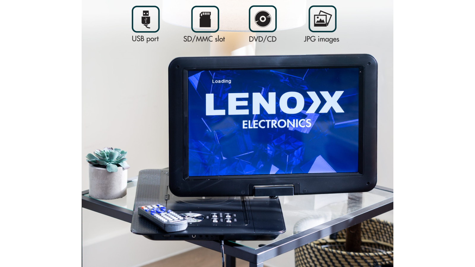 Lenoxx 15.4 inch Swivel Portable DVD Player and Screen | Harvey Norman