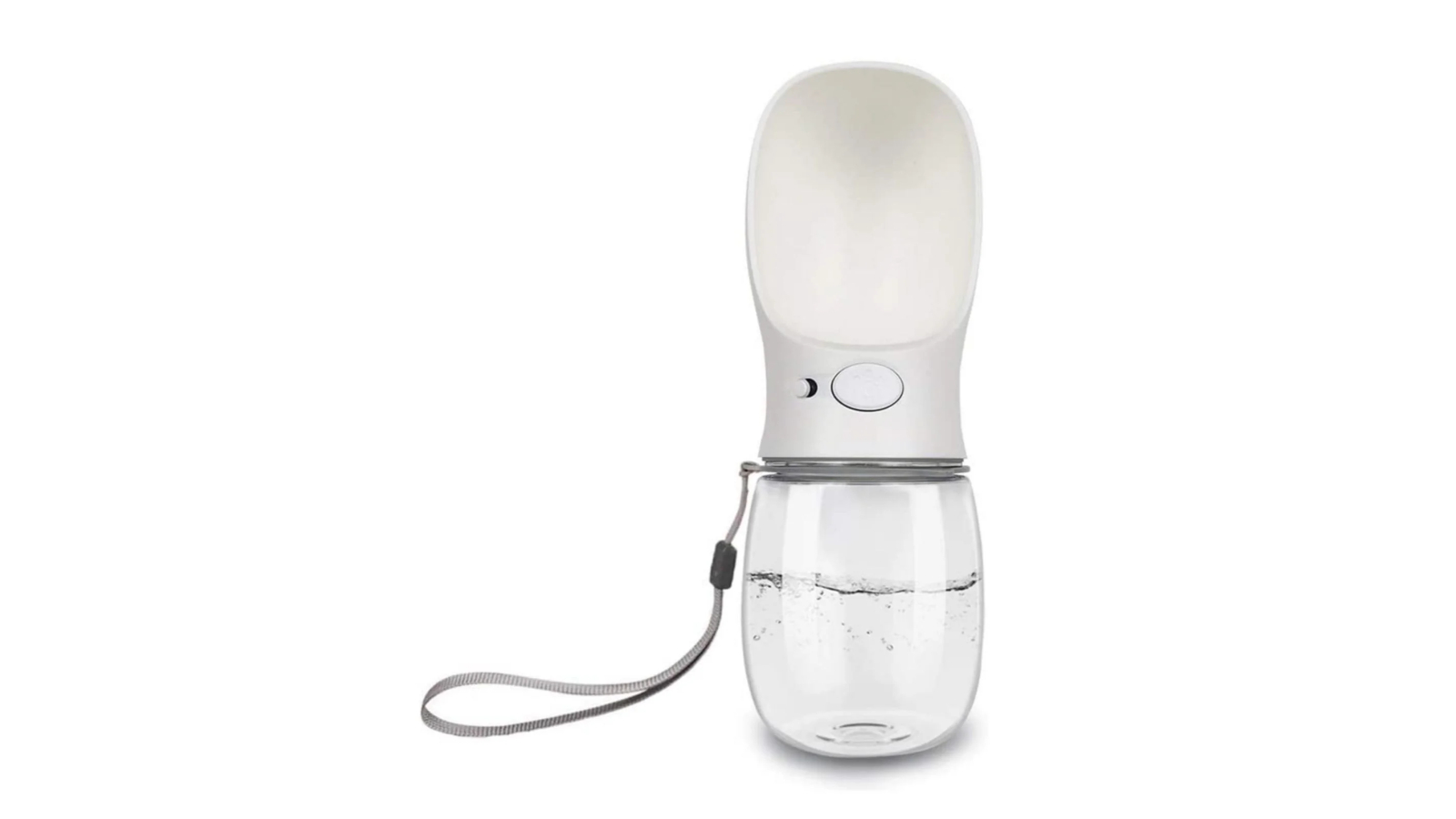 Jacksaqua 350ml/12oz Portable Water Bottle for Dog Leak-Proof with Drinking Bowl - White
