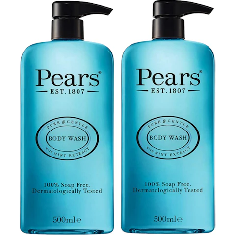 Pears 2 Piece Body Wash for Glowing Skin with Mint Extract - 500ml