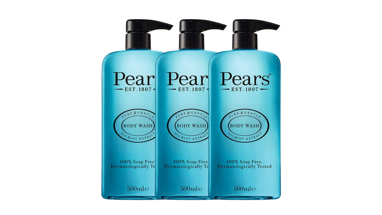 Pears 3 Piece Body Wash for Glowing Skin with Mint Extract - 500ml