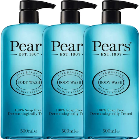 Pears 3 Piece Body Wash for Glowing Skin with Mint Extract - 500ml
