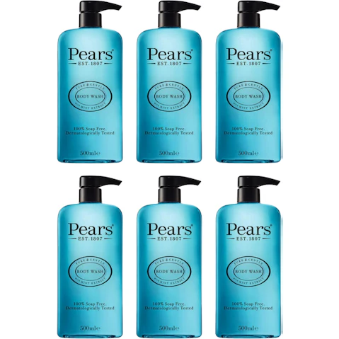 Pears 6 Piece Body Wash for Glowing Skin with Mint Extract - 500ml