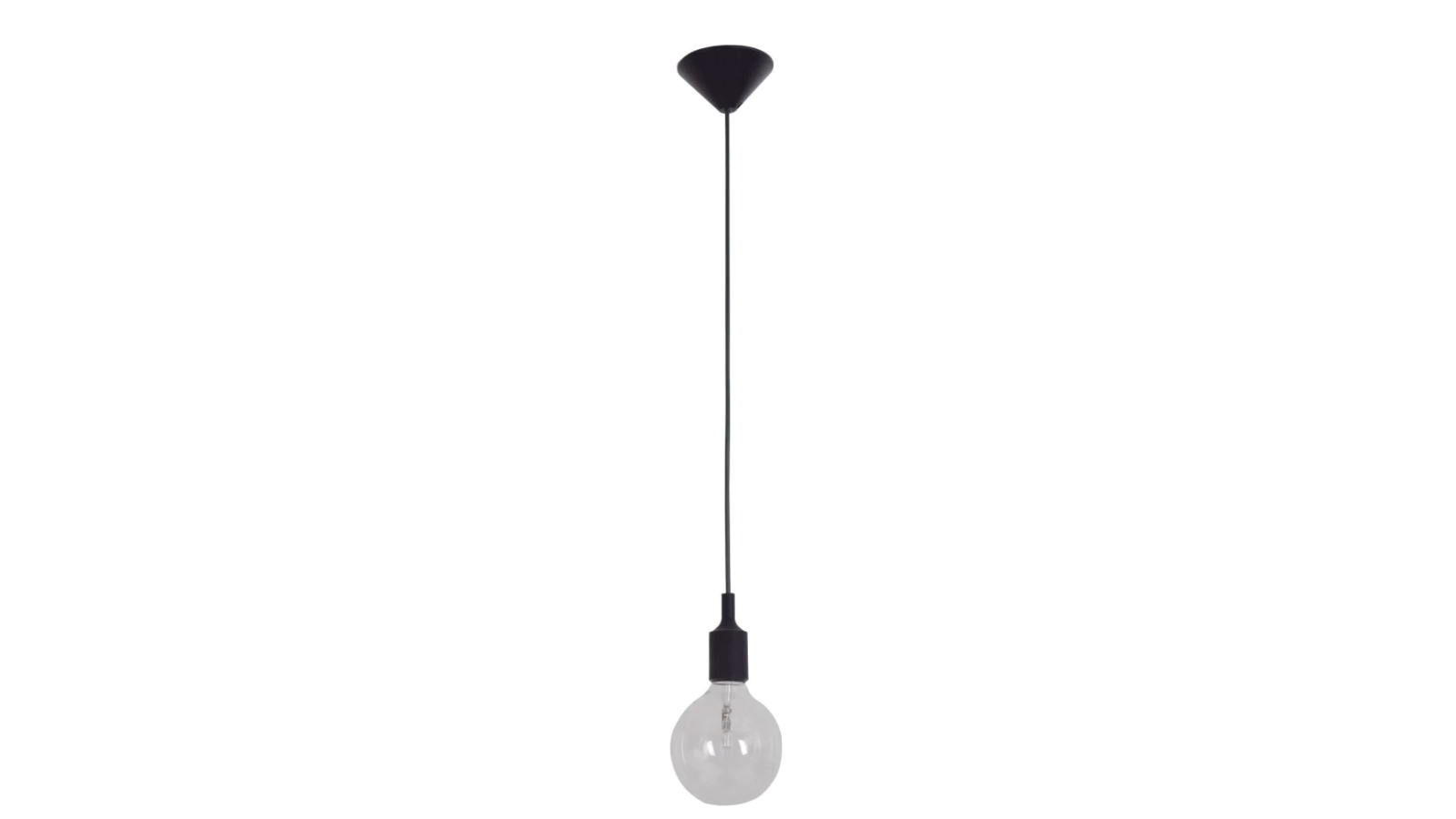 2metre Cable Silicon Suspension Minimalist Industrial Pendant Light - Black