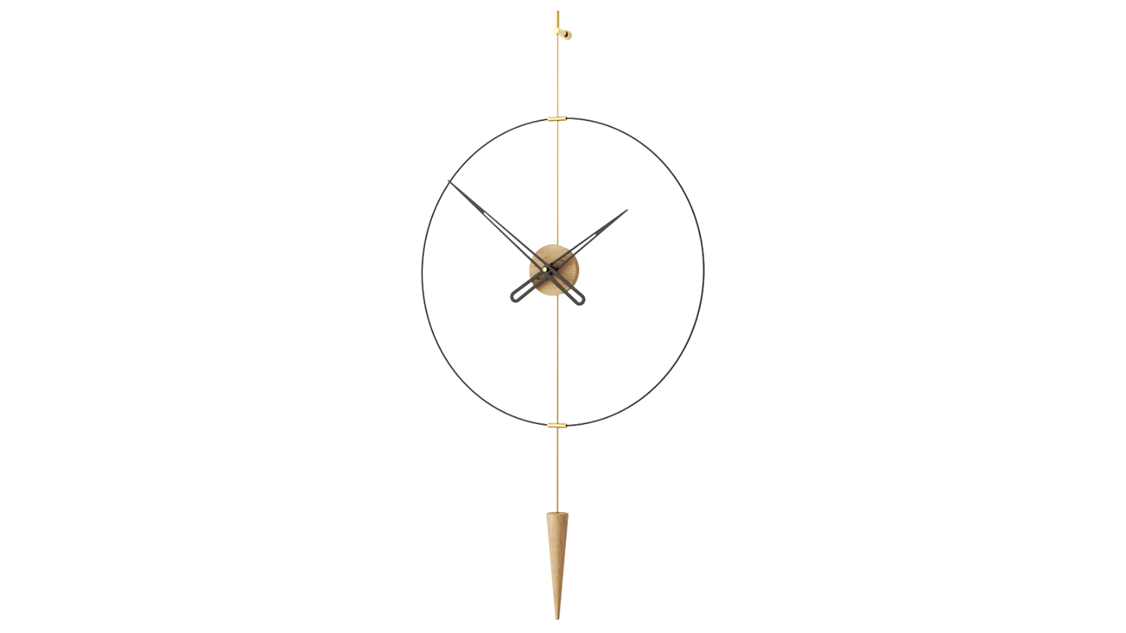 Mclocks 60 Pendulum Plus Wall Clock - Oak/Gold