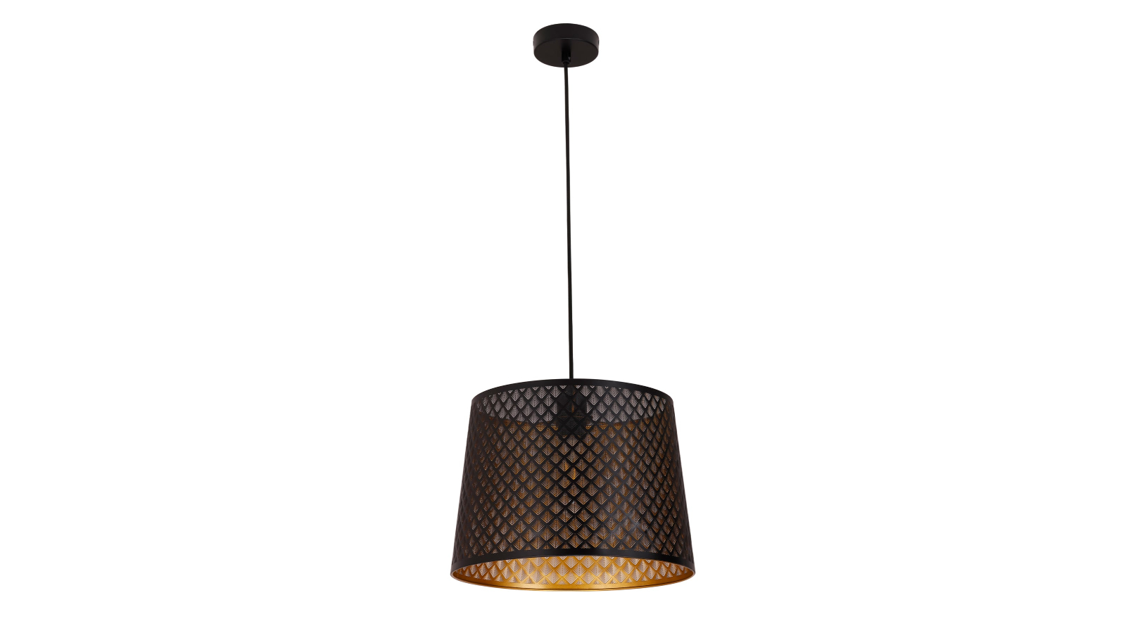 CLA Interior Slanted with Laser Cut and Geometry Pattern Pendant Light - Black