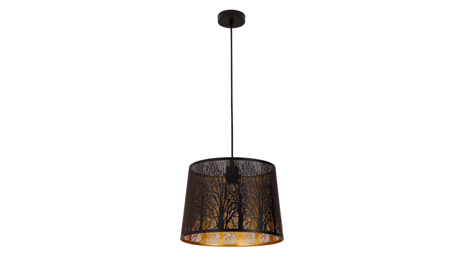 CLA Interior Slanted with Laser Cut and Tree Pattern Pendant Light - Black
