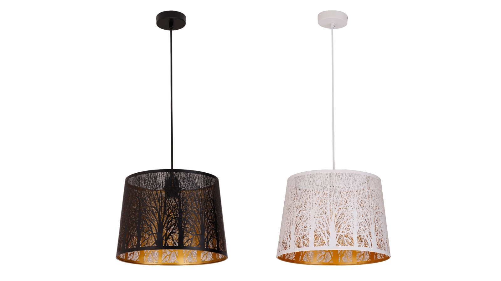 CLA Interior Slanted with Laser Cut and Tree Pattern Pendant Light