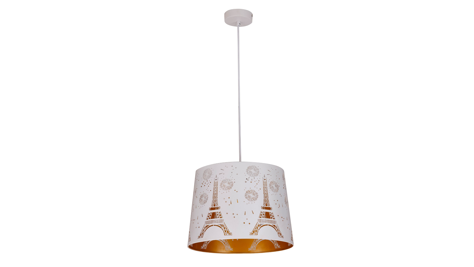 CLA Interior Slanted with Laser Cut and Eiffel Tower Pattern Pendant Light - White 