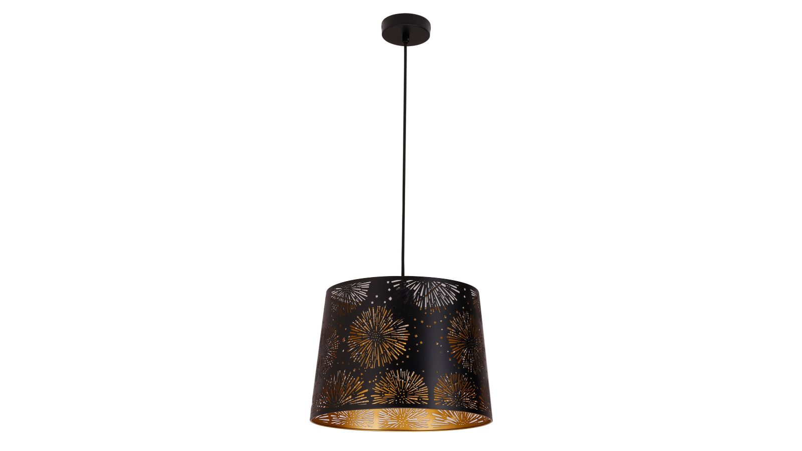 CLA Interior Slanted with Laser Cut and Starburst Pattern Pendant Light - Black