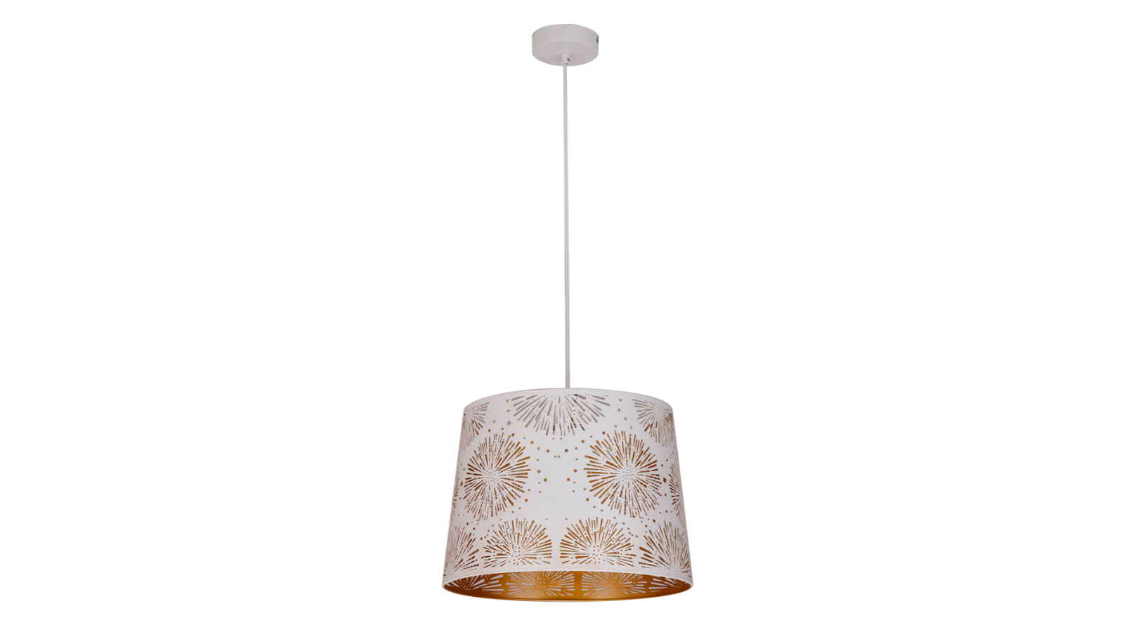 CLA Interior Slanted with Laser Cut and Starburst Pattern Pendant Light - White