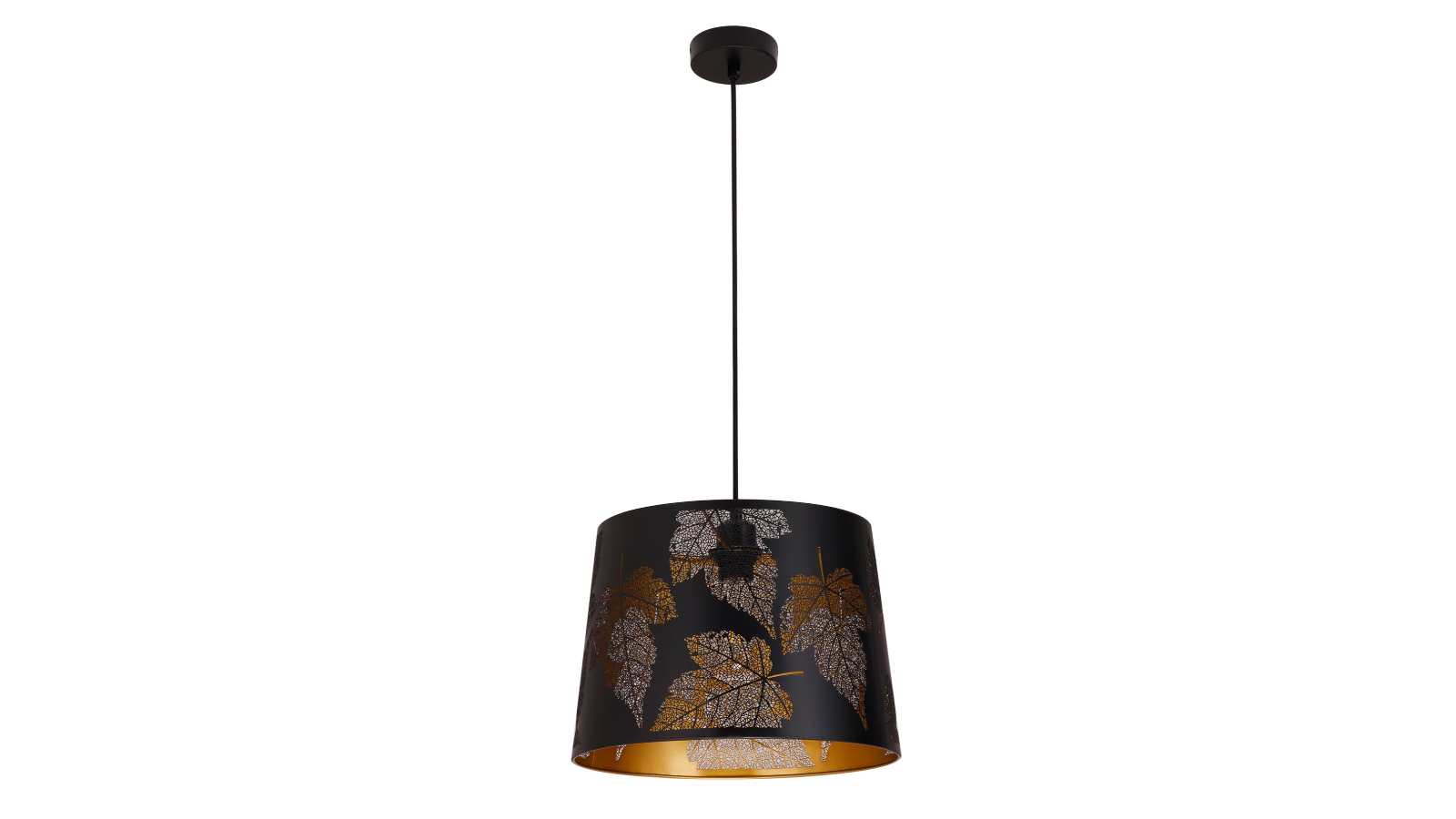 CLA Interior Slanted with Laser Cut and Maple Leaf Pattern Pendant Light - Black 