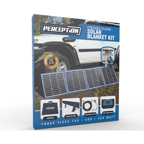 Perception Lighting 160W Portable Folding Solar Blanket with Legs and Armour Cell