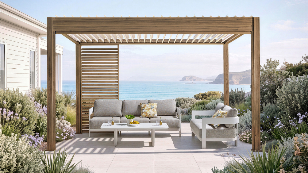 Pergola 3 x 4m Rectangular - Walnut