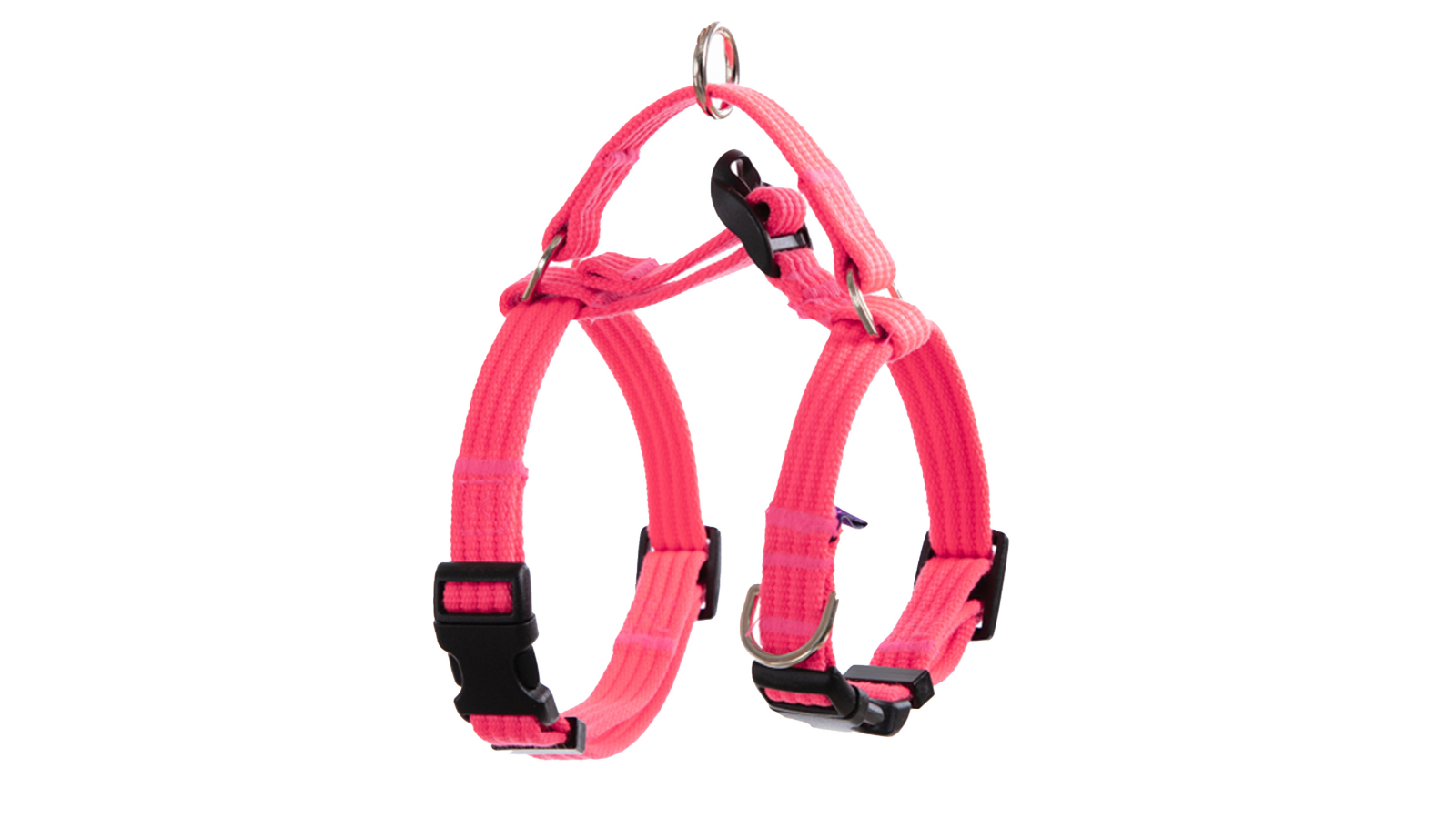 Banhamsisun Large Dog Adjustable Double-Lined Strap Harness and Lead Set - Neon Carol-Pink