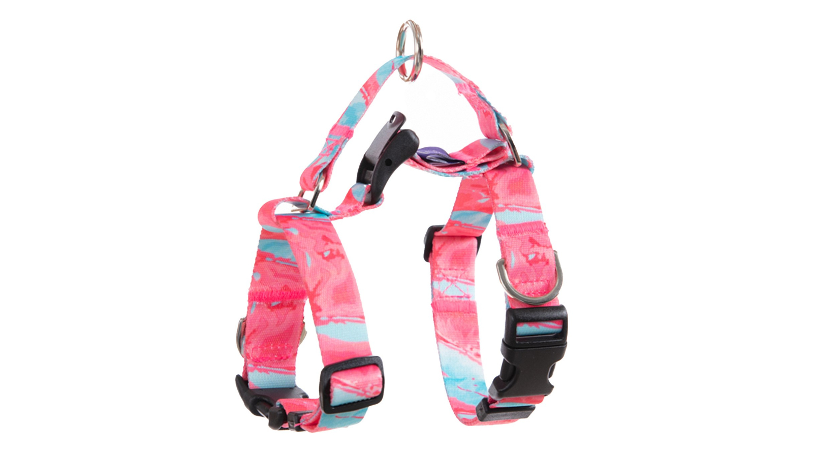 Banhamsisun Medium Dog Adjustable Double-Lined Strap Harness and Lead Set - Marbel Pink