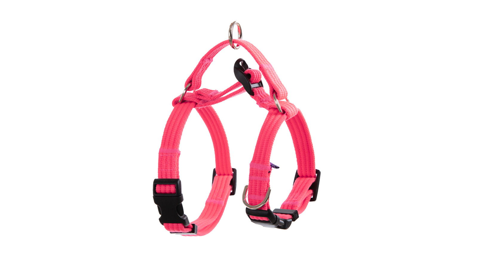Banhamsisun Medium Dog Adjustable Double-Lined Strap Harness and Lead Set - Neon Carol-Pink