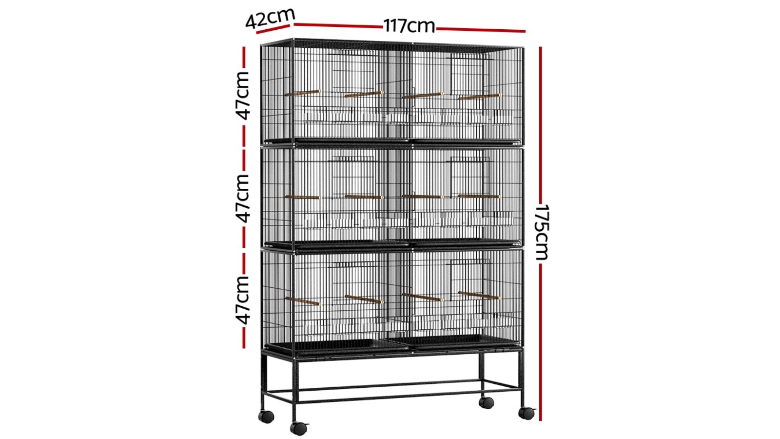 i.Pet Bird Cage Large Aviary Parrot Galvanised Stand 175cm Harvey