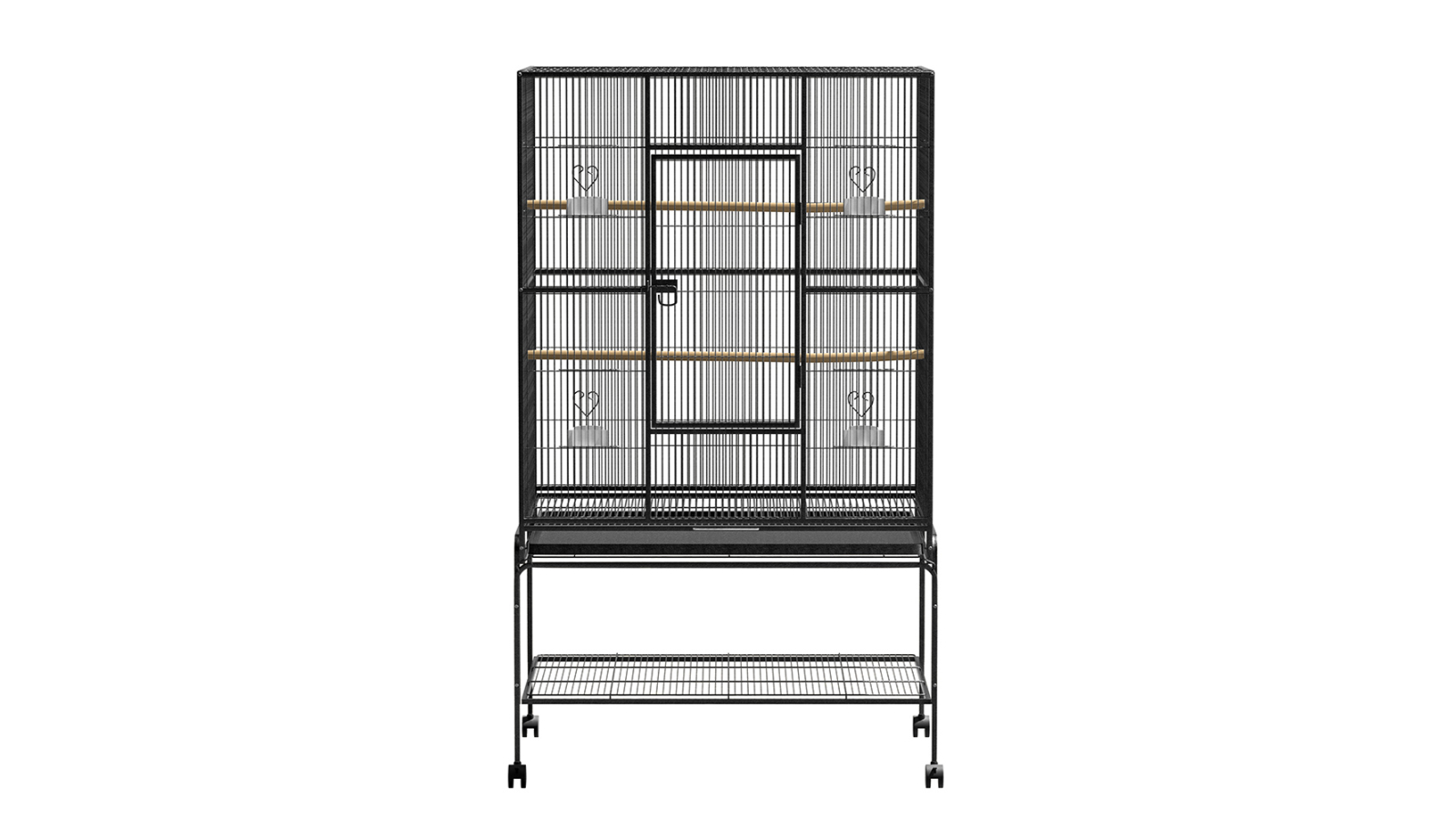 i.Pet Large Bird Cage with Perch - Black