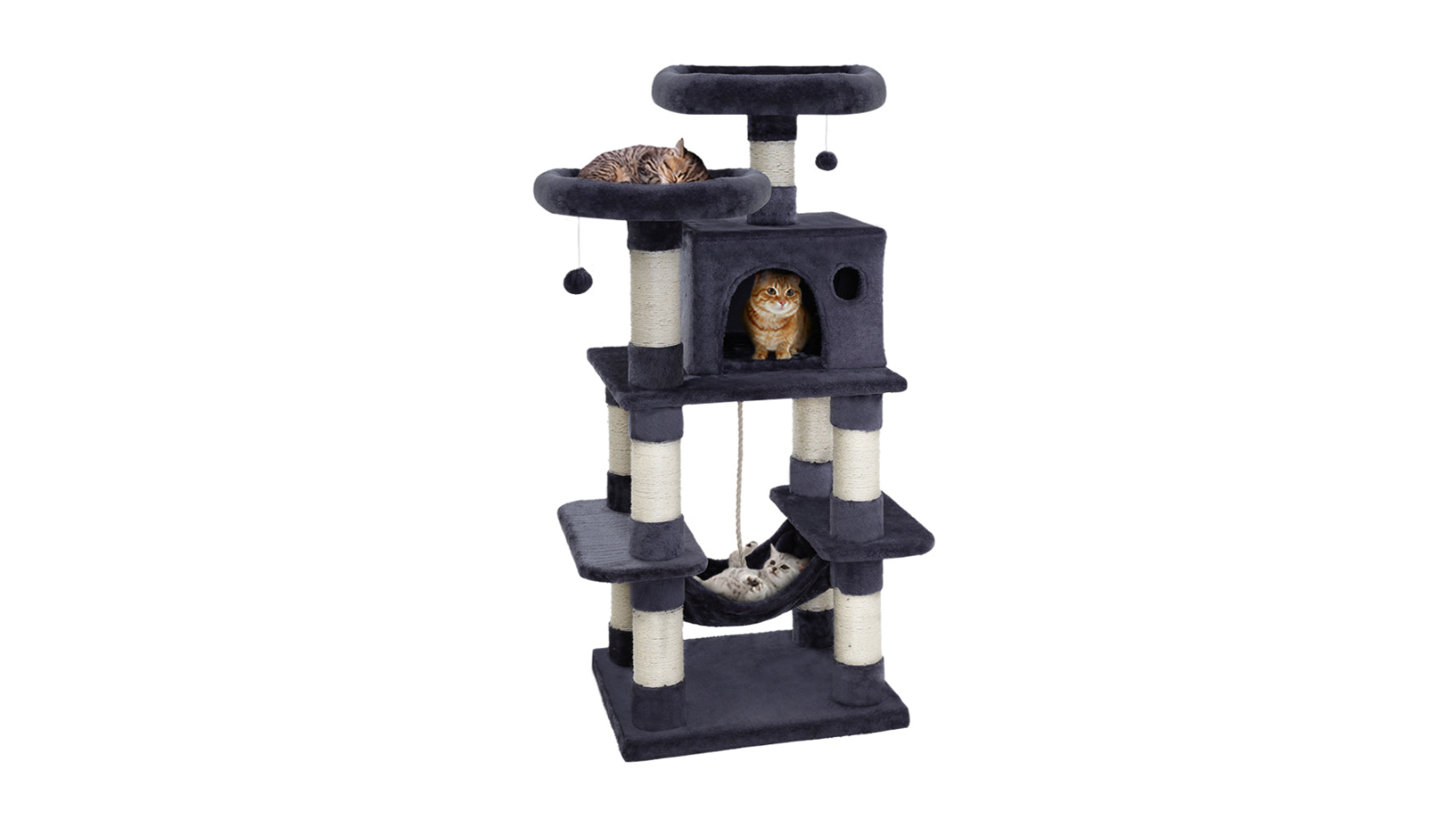 i.Pet Dark Grey Cat Tree Tower Post Condo House - 145cm
