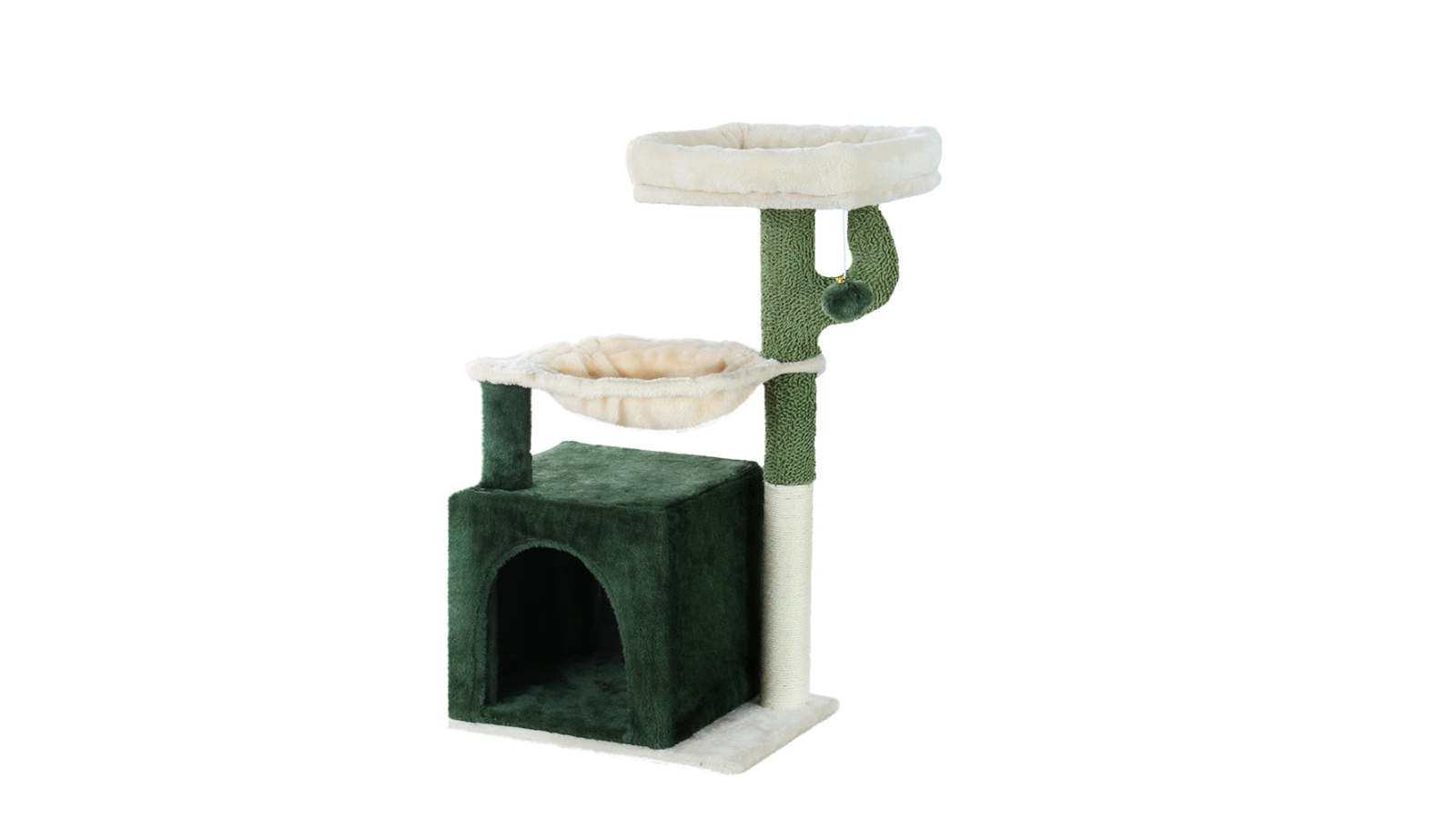 i.Pet 78cm Cat Tree Tower Scratching Post House Bed - Green