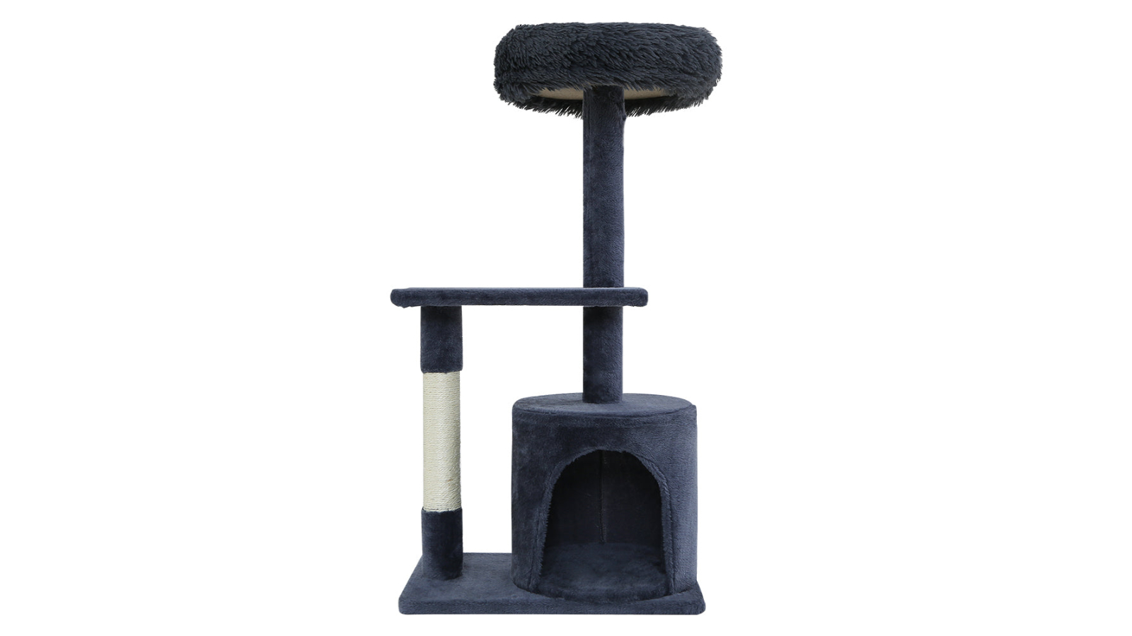 i.Pet 94cm Cat Tree Tower Scratching Post Wood House - Grey