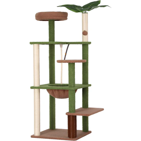 i.Pet 152cm Cat Tree Tower Jungle Multi-Level Scratching Post Leafy Canopy