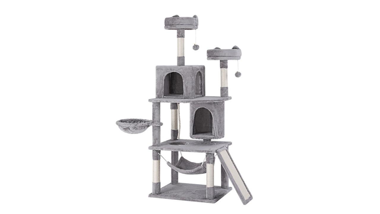 i.Pet Light Grey Cat Tree Tower Scratcher Post Condo House - 161cm