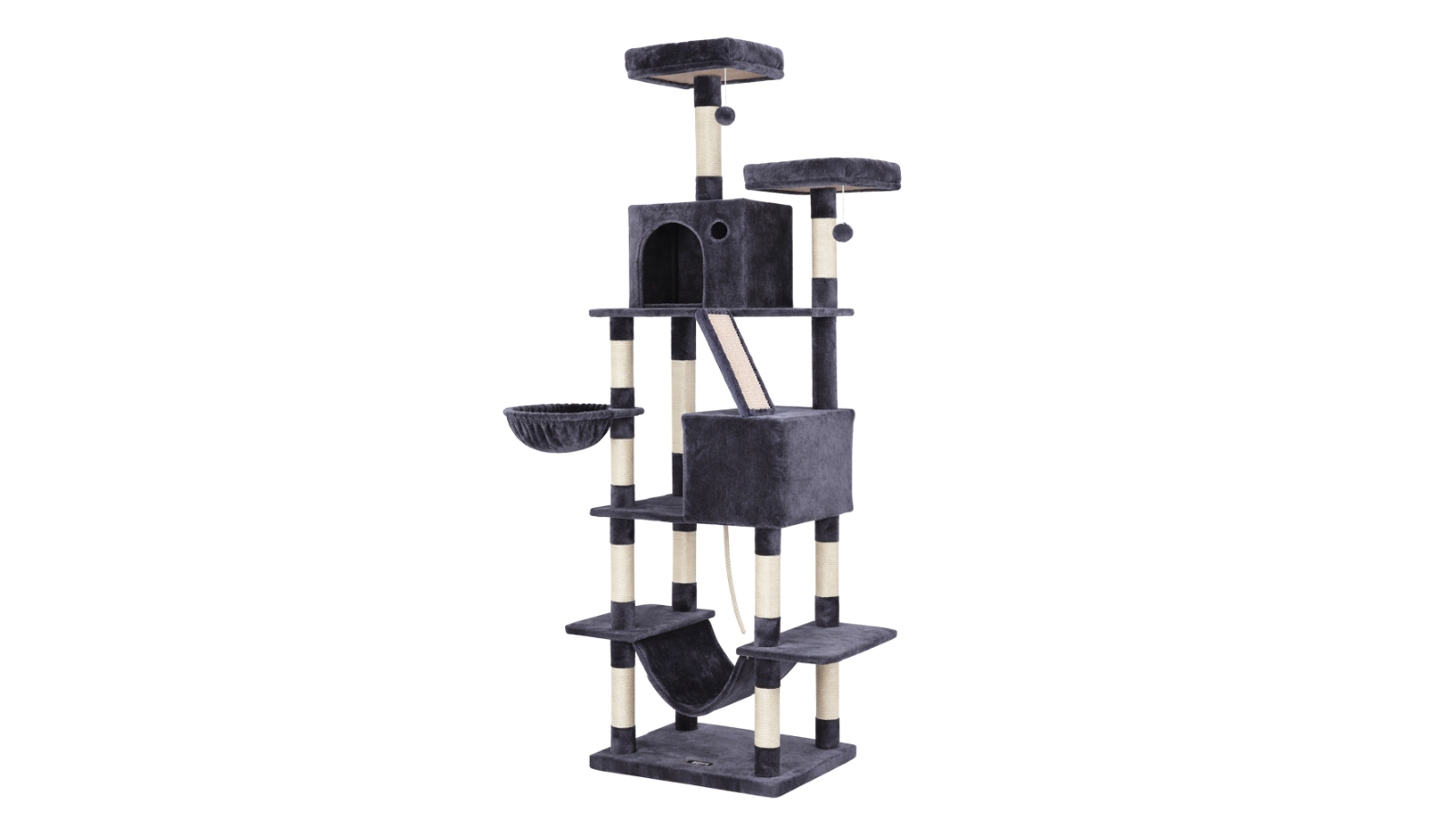 i.Pet 206cm Large Cat Tree Tower Scratching Post Furniture - Grey