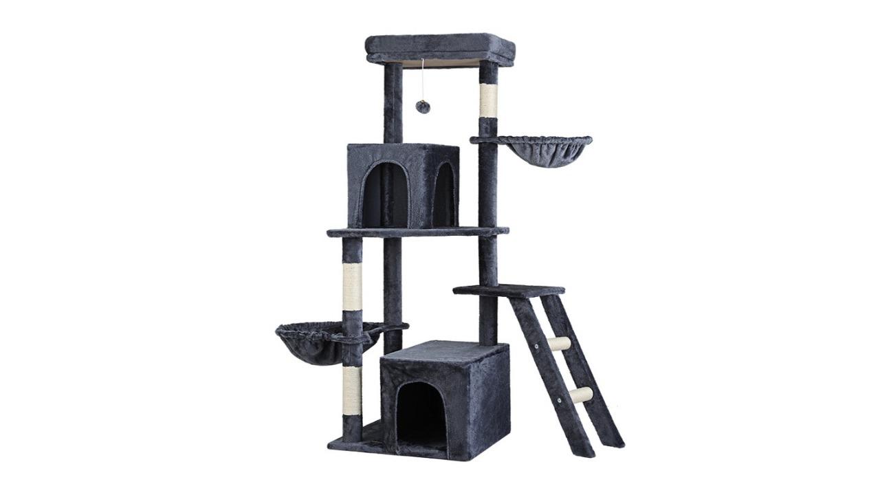 i.Pet Dark Grey Cat Tree Tower Scratcher Post Condo House - 138cm