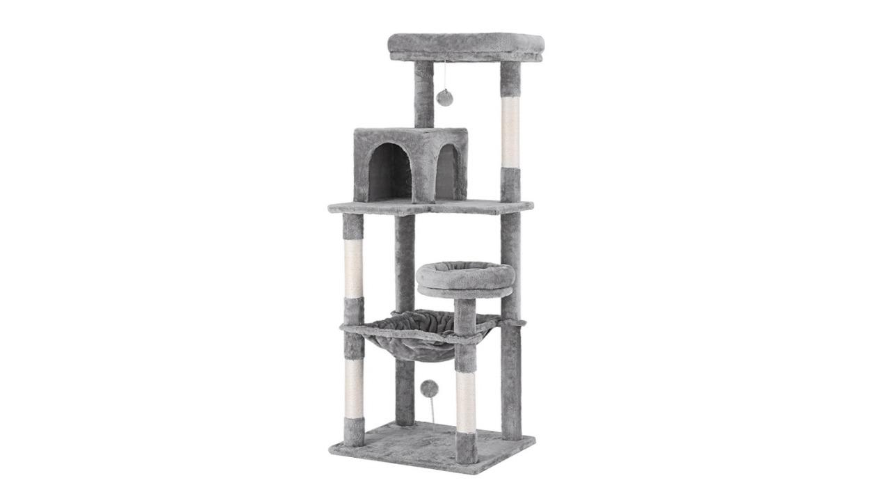 i.Pet Light Grey Cat Tree Tower Scratcher Post Condo House - 143cm