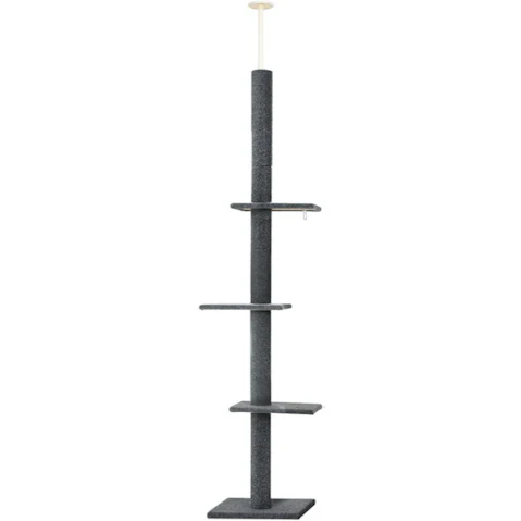 i.Pet Grey Cat Bed Tree Tower Post Floor to Ceiling Scratcher - 290cm
