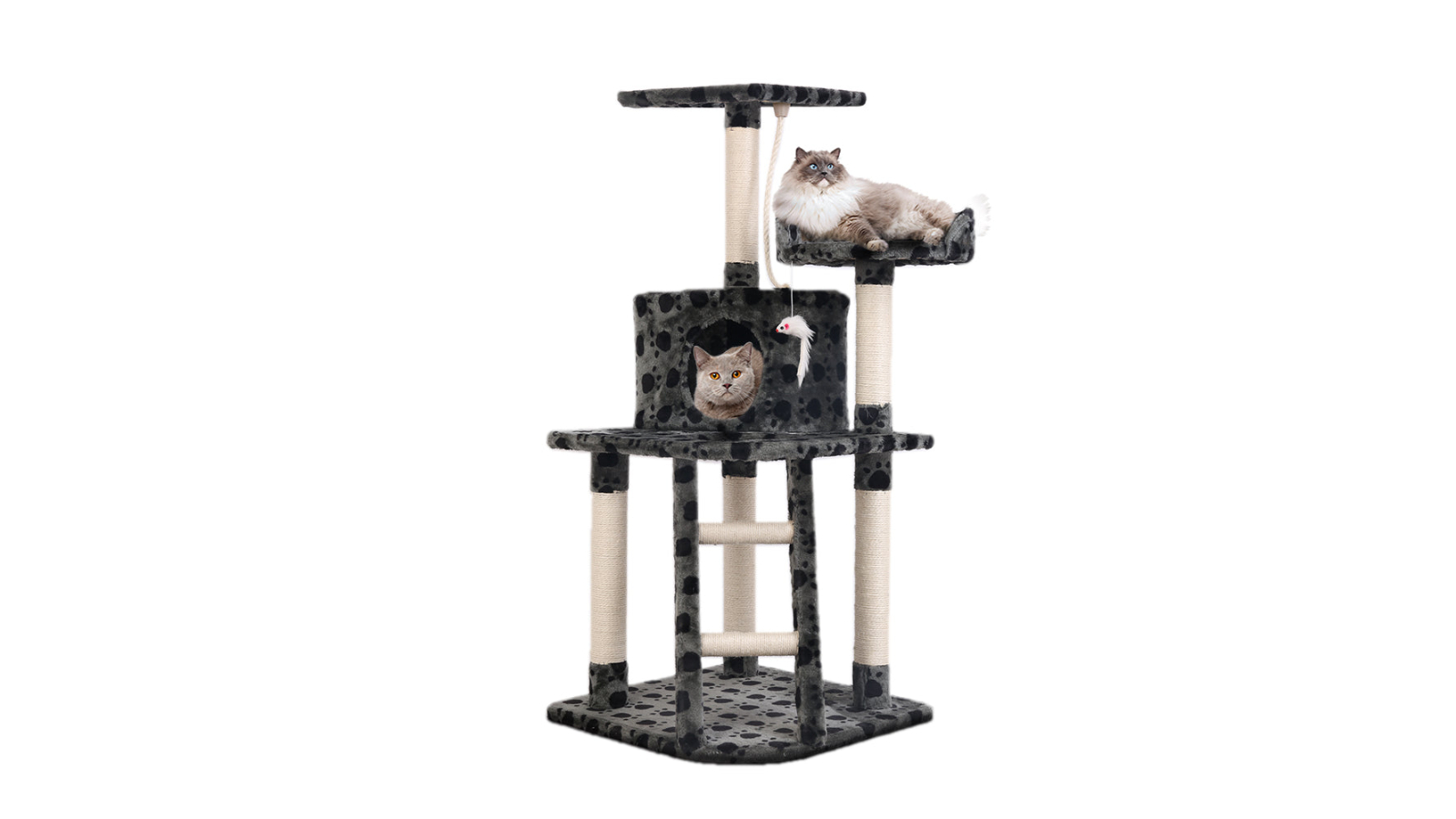 i.Pet Cat Tree Tower Scratching Post Wood Bed - 120cm