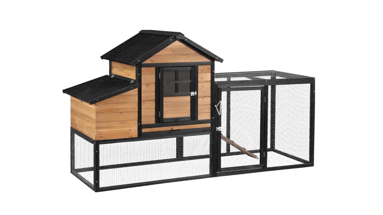 i.Pet Wooden House Run Cage Chicken Coop - X-Large