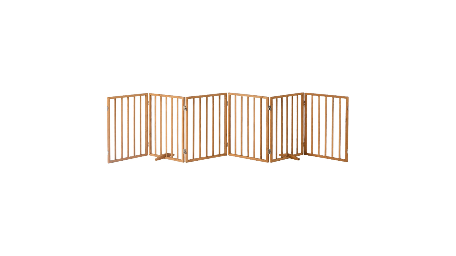 Alopet 6-Panel Wooden Pet Gate Safety Stair Barrier - Natural