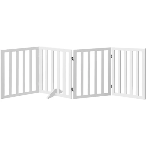 Alopet 4-Panel Wooden Pet Dog Gate Fence