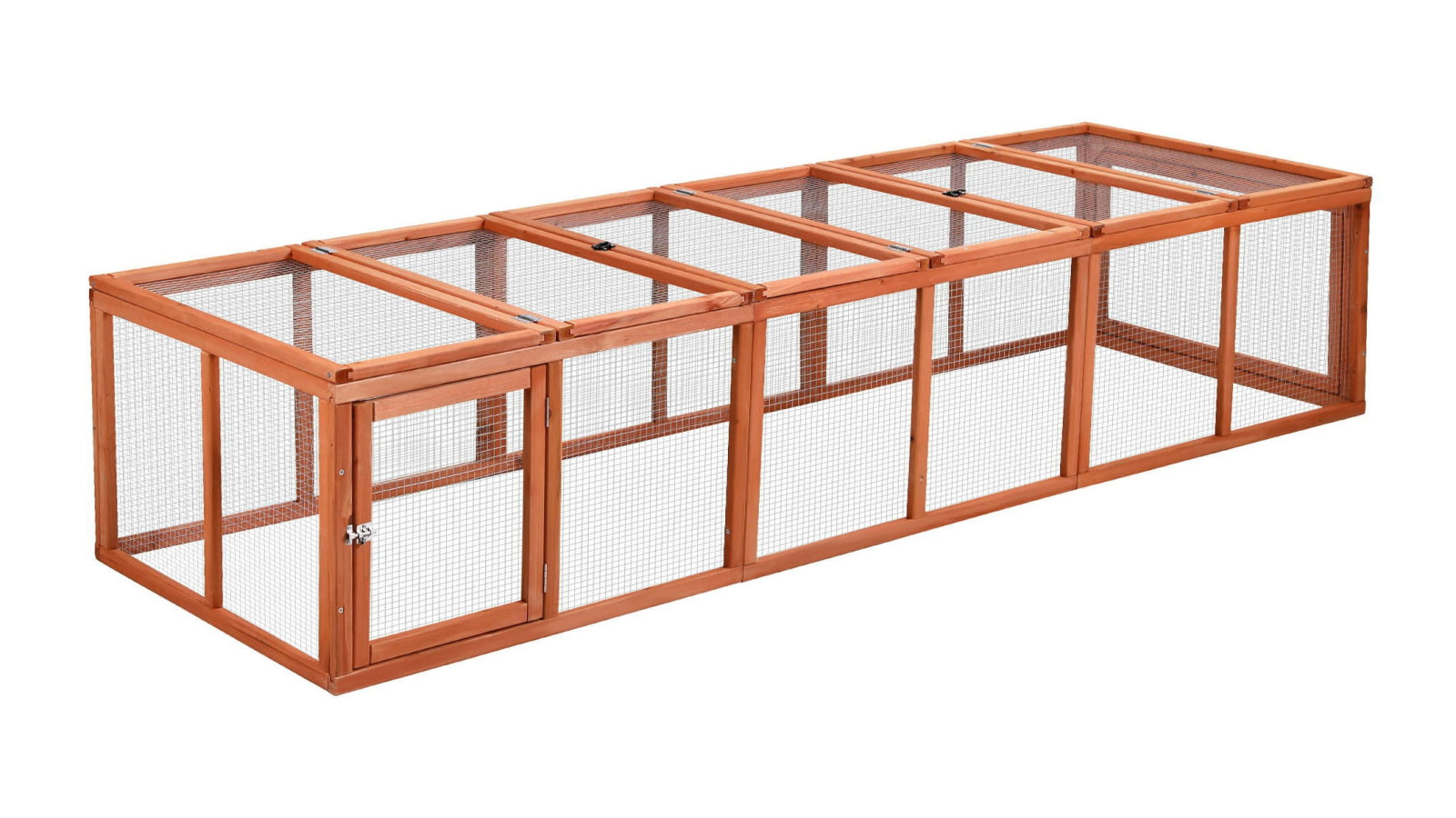 i.Pet Chicken Coop Wooden Pet Run Rabbit Hutch Large Outdoor Cage with Play Area - Brown