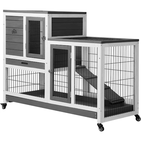 Alopet Wooden Rabbit Hutch - 110cm