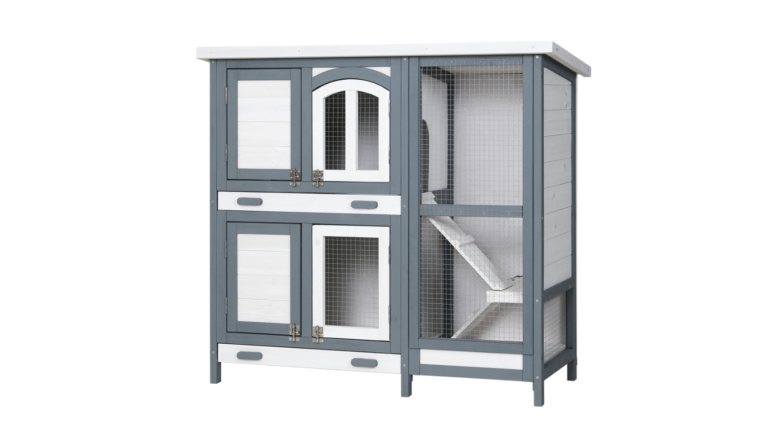 i.Pet Wooden Rabbit Hutch and Chicken Coop with Run Cage - Large