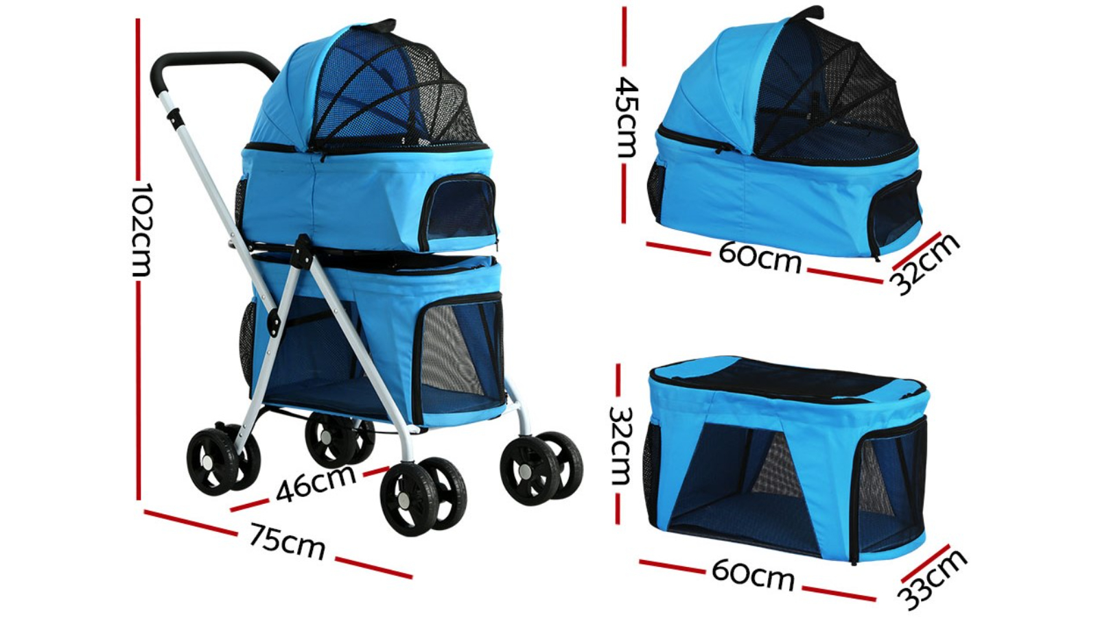 Foldable Carrier Pet Stroller Harvey Norman