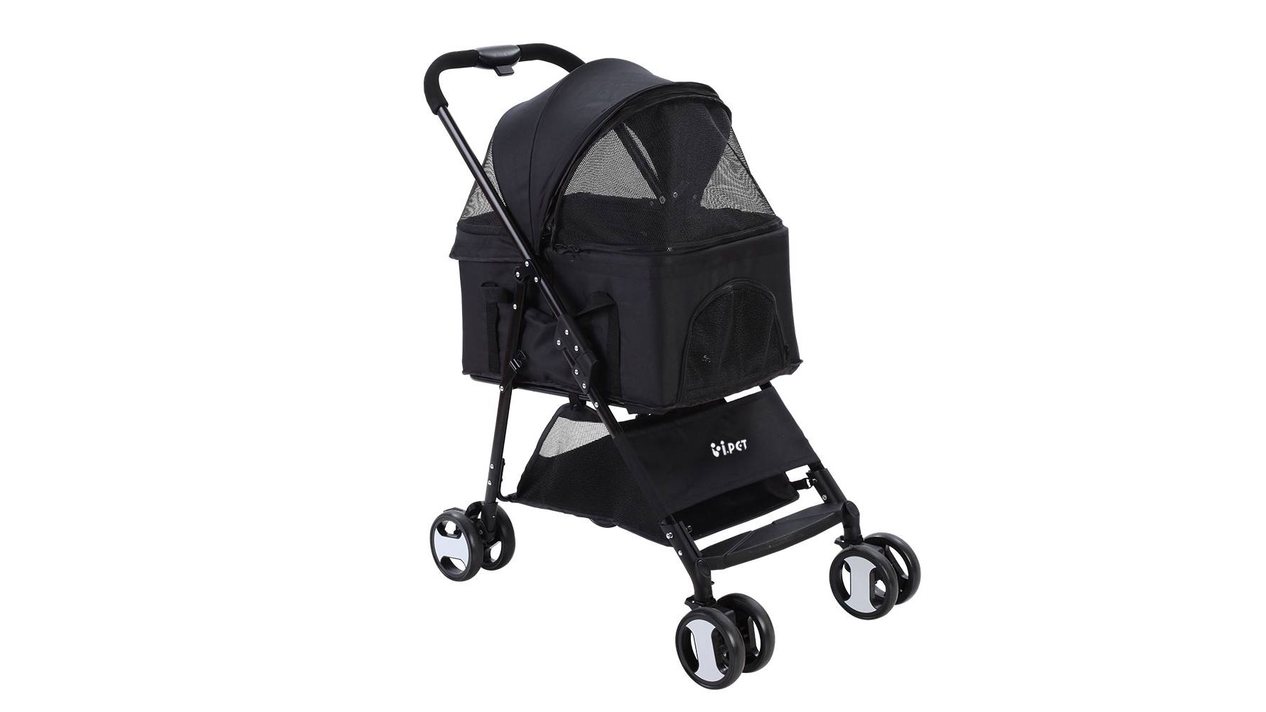 i.Pet 4-Wheel Pet Stroller - Black