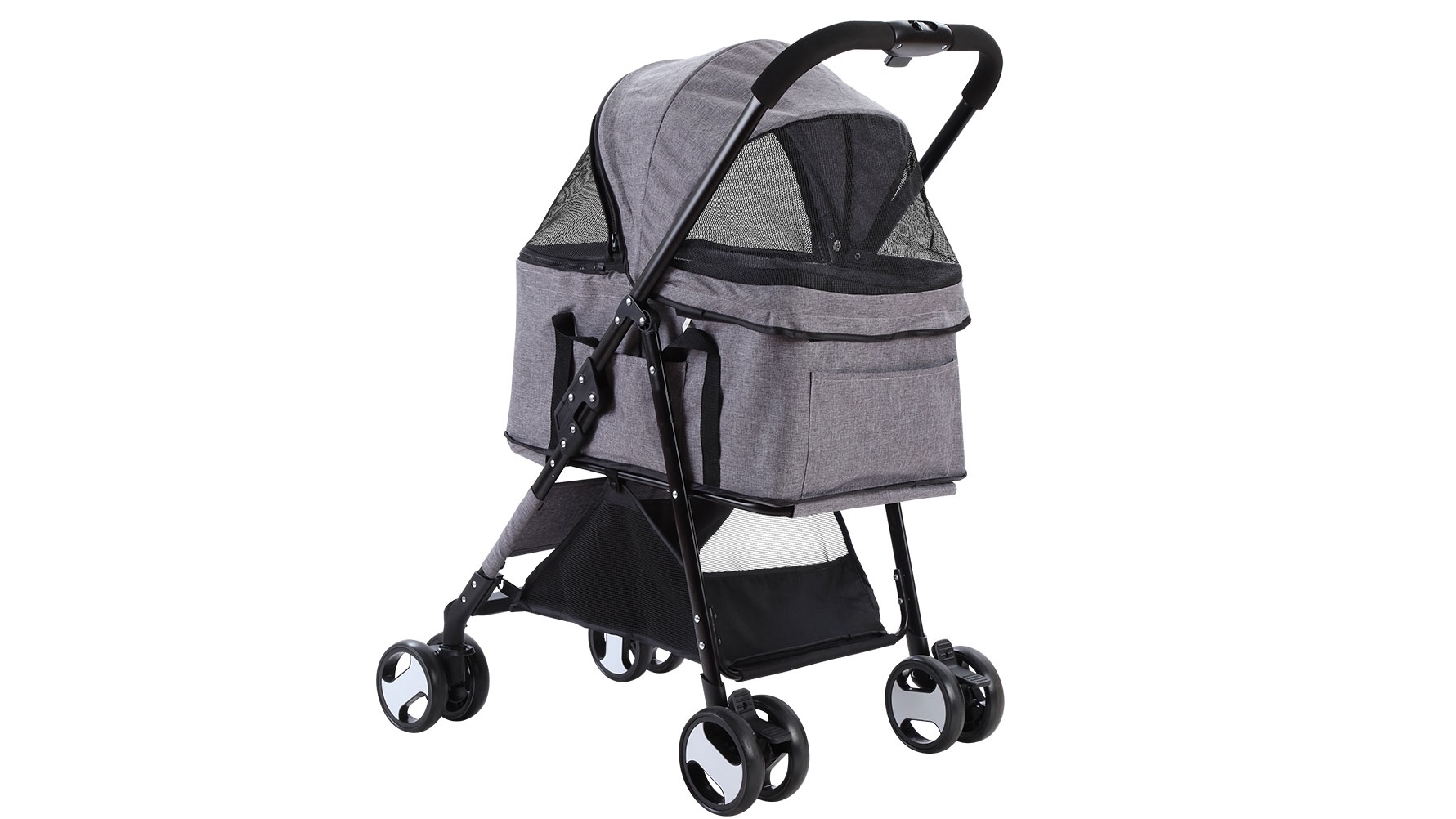 i.Pet 4-Wheel Pet Stroller - Grey