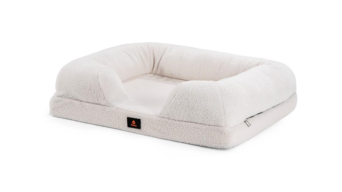 Petzly Memory Foam Dog Bed - White