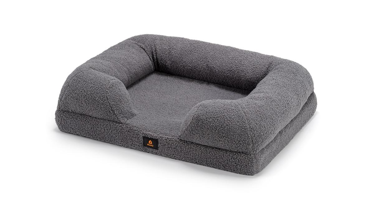 Petzly X-Large Memory Foam Dog Bed - Grey