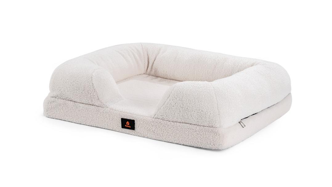 Petzly X-Large Memory Foam Dog Bed - White