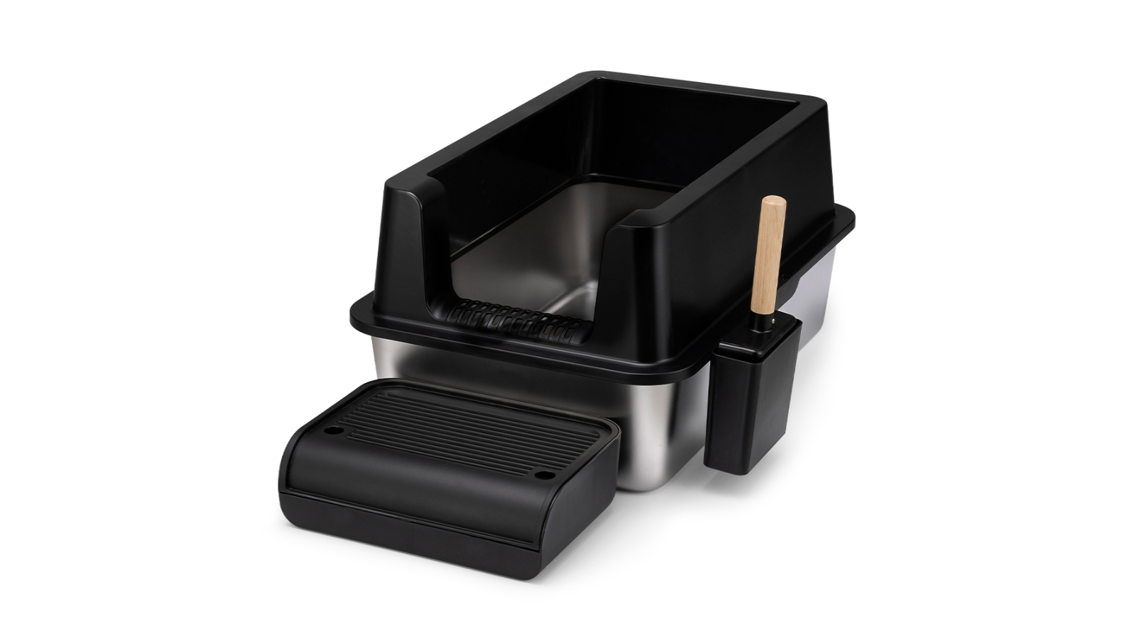 Petzly Stainless Steel Cat Litter Box - 30 x 60 x 40cm
