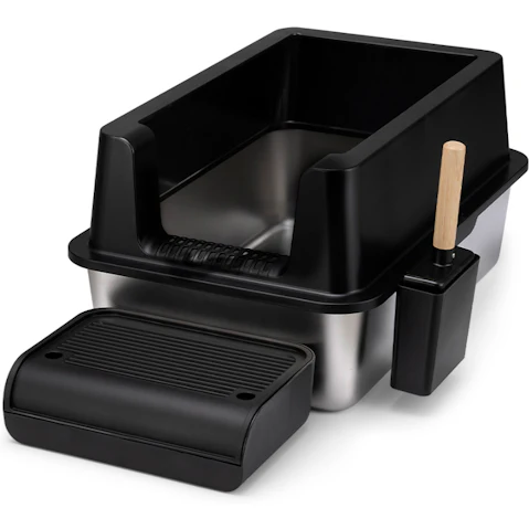 Petzly Stainless Steel Cat Litter Box - 30 x 60 x 40cm
