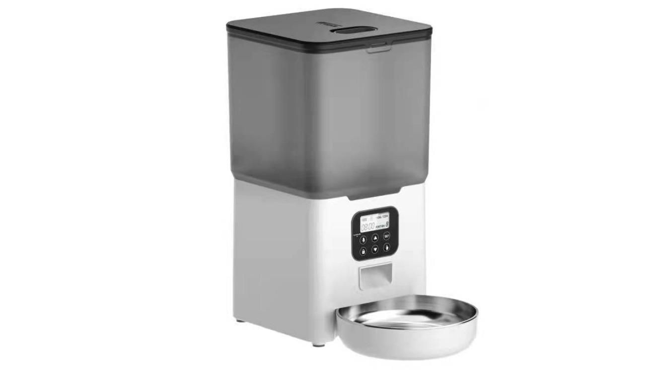 YES4PETS 5.6 Litre Visible Automatic Digital Pet Dog Cat Feeder Food Bowl Dispenser - White