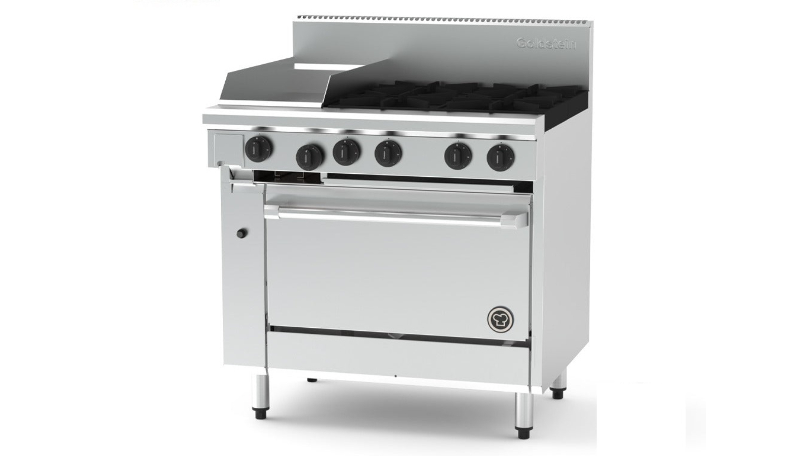 Goldstein PF12G428E-X 4 Gas Burner/Griddle Static Electric Oven - 28inch