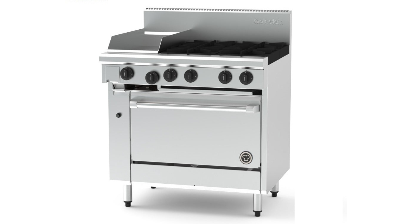 Goldstein PF12G428EFF-X 4 Gas Burner/Griddle Fan Forced Electric Oven - 28inch